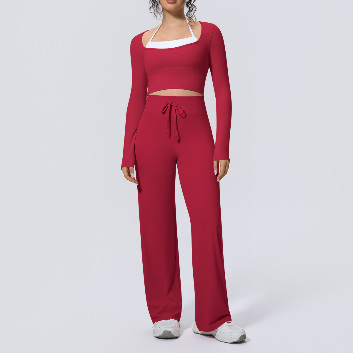 Women Yoga Suit 2PCS Square Ne - огляд і ціна Compression Long Pant