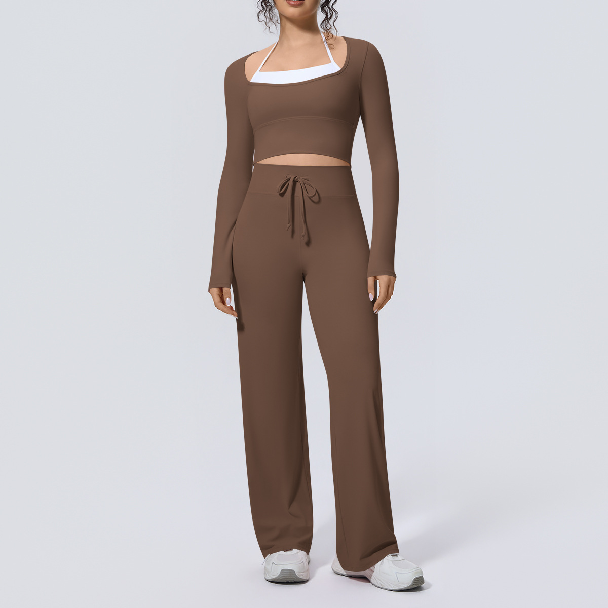Women Yoga Suit 2PCS Square Ne - огляд і ціна Compression Long Pant
